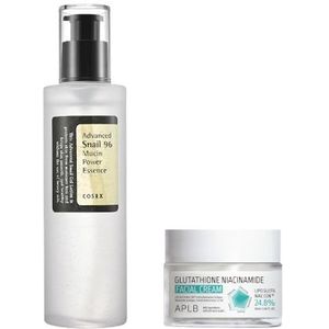 COSRX - Advanced Snail 96 Mucin Power Essence 100ml + APLB - Glutathione Niacinamide Facial Cream - 55mml Set