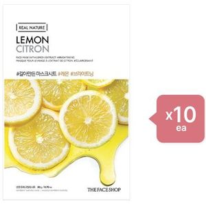 THE FACE SHOP - Real Nature Face Mask - Lemon - 1pc (10ea) Set