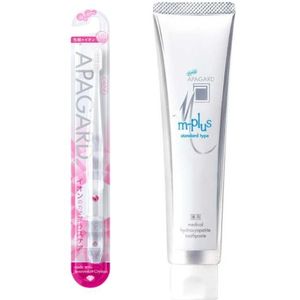 APAGARD - M-Plus Toothpaste - 130g (1ea) + APAGARD - Crystal Toothbrush - 1pc - Random Color (1ea) Set