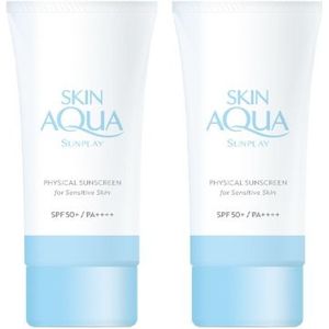 Rohto Mentholatum SunplaySkin Aqua Physical Sunscreen for Sensitive Skin SPF50+ PA++++50ml (2ea) Set