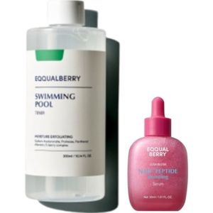 EQQUALBERRY - Swimming Pool Daily Facial Toner - 300ml (1ea) + NAD+ Peptide Boosting Serum - 30ml (1ea) Set