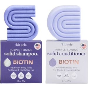 KITSCH - Purple Toning Shampoo & Conditioner Combo for Color-Treated & Grey Hair - 91g+77g