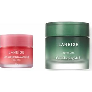 LANEIGE - Lip Sleeping Mask EX - 20g - Berry (1ea) + Cica Sleeping Mask - 60ml (1ea) Set