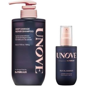 Dr. FORHAIR - UNOVE Deep Damage Repair Shampoo - 500g + Silk Oil Essence - 70ml Set