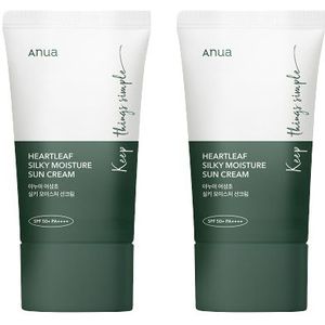 ANUA - Heartleaf Silky Moisture Sun Cream SPF50+ PA++++ - 50ml (2ea) Set