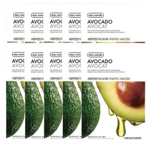 THE FACE SHOP - Real Nature Face Mask - Avocado - 1pc (10ea) Set