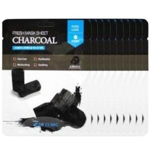3W Clinic - Fresh Charcoal Mask Sheet - 10pcs Set
