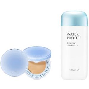 MISSHA - All-Around Safe Block Waterproof Sun Milk SPF 50+/PA++++ - 70ml X Romand - Bare Water Cushion - 20g - 25 Sand