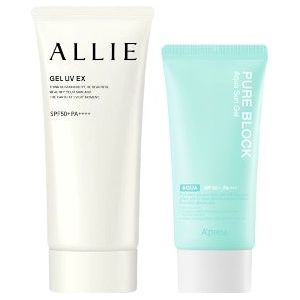 A'PIEU - Pure Block Aqua Sun Gel SPF50+ PA+++ X Kanebo - Allie Gel UV EX SPF50+ PA++++ - 90g (New Version of ALLIE - Extra UV...