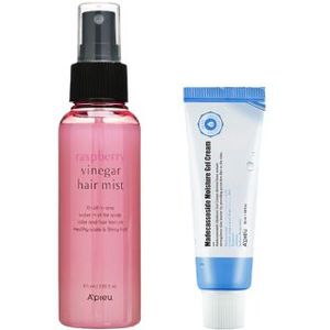 A'PIEU - Raspberry Vinegar Hair Mist - 105ml X A'PIEU - Madecassoside Moisture Gel Cream - 50ml
