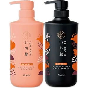 Kracie - Ichikami Moisturizing Shampoo & Conditioner Pair Set - 480ml + 480g