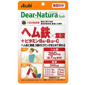 Asahi - Dear Natura Style Heme Iron X Folic Acid + Vitamin B6, B12, C 60 Days Supply - 120 tablets