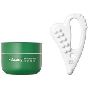 Milk Touch - Relaxing Hedera Helix Cream - 50ml (1ea) + Slim Face Ceramic Gua Sha -White (1ea) Set