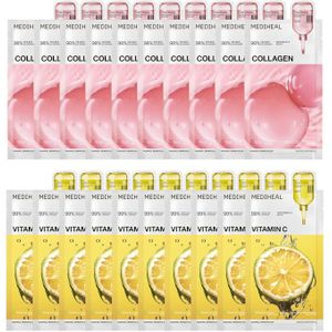Mediheal - Collagen Essential Mask - 10pcs + Vita Essential Mask - 10pcs Set