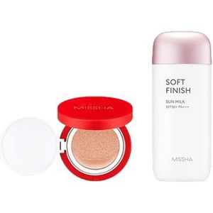 MISSHA - All-Around Safe Block Soft Finish Sun Milk SPF50+ PA+++ - 70ml X MISSHA - Velvet Finish Cushion SPF50+ PA+++ - 15g - 23