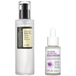COSRX - Advanced Snail 96 Mucin Power Essence 100ml + APLB - Collagen EGF Peptide Ampoule Serum - 40ml Set