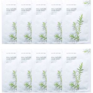 NATURE REPUBLIC - Real Nature Sheet Mask - Tea Tree - 1pc (10ea) Set