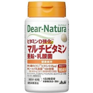 Asahi - Dear Natura Vitamin D Enhanced Multivitamin, Zinc, Lactic Acid Bacteria 30 Days Supply - 60 tablets