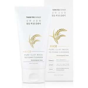 THANK YOU FARMER - Rice Pure Clay Mask to Foam Cleanser - 150ml - 2-in-1 Clay Mask & Foam Cleanser
