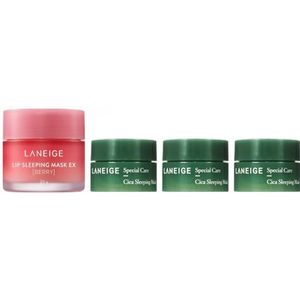 LANEIGE - Lip Sleeping Mask EX - 20g - Berry (1ea) + Cica Sleeping Mask - 10ml (3ea) Set