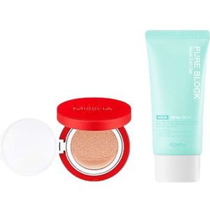 A'PIEU - Pure Block Aqua Sun Gel SPF50+ PA+++ X X MISSHA - Velvet Finish Cushion SPF50+ PA+++ - 15g - 23