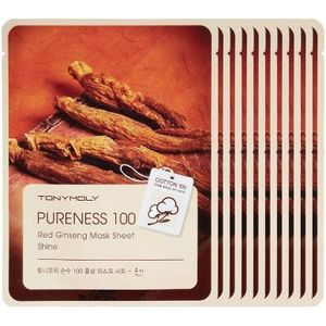Tonymoly - Pureness 100 Mask Sheet - Red Ginseng (10elk) Set