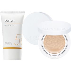 Missha Missha Cotton Sun X Magic Cushion Moist Up Light Beige Set