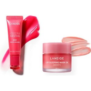 LANEIGE - Lip Glowy Balm - 10g - Berry (1ea) X Lip Sleeping Mask EX - 20g - Berry (1ea)