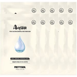 PRETTYSKIN - Total Solution Essential Sheet Mask - 1pc - Aqua (10ea) Set
