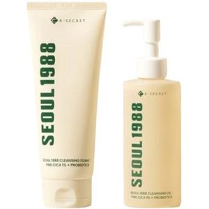 KSECRET - SEOUL 1988 Cleansing Oil : Pine Cica 1% + Probiotics - 200ml + Cleansing Foam : Pine Cica 1% + Probiotics - 150ml Set