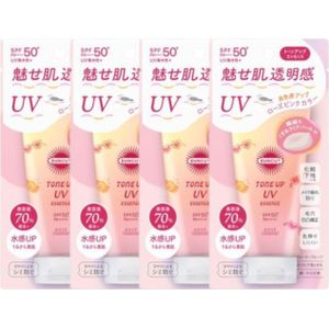 Kose - Suncut Tone Up UV Essence Pink Flamingo SPF50+ PA++++ - 80g (4ea) Set