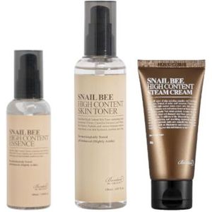 Benton - Snail Bee High Content Essence - 100ml (1ea) + Skin Toner - 150ml (1ea) + Steam Cream - 50g (1ea) Set