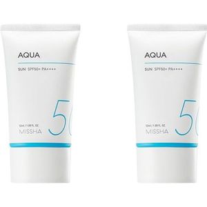 MISSHA All-Around Safe Block Aqua Sun SPF50+ PA++++ (New version of All-Around Safe Block Aqua Sun Gel ) - 50ml (2ea) Set