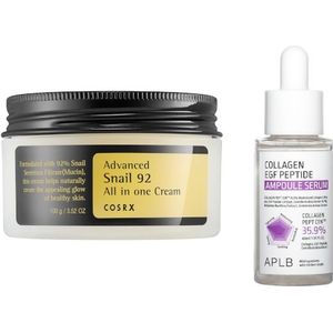 COSRX - Advanced Snail 92 All In One Cream - 100g + APLB - Collagen EGF Peptide Ampoule Serum - 40ml Set