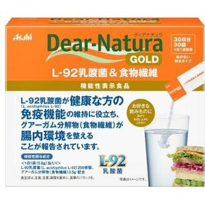 Asahi - Dear Natura Gold L-92 Lactic Acid Bacteria & Dietary Fiber Flavorless Powder Type 30 Days Supply - 30 Bags