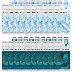 Mediheal - Watermide Essential Mask - 10pcs + Madecassoside Essential Mask - 10pcs Set