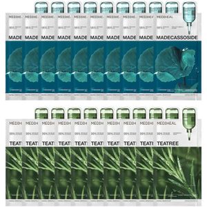 Mediheal - Madecassoside Essential Mask - 10pcs + Teatree Essential Mask - 10pcs Set