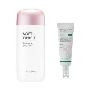 MISSHA All-Around Safe Block Soft Finish Sun Milk SPF50+ PA+++ - 70ml X AXIS-Y - Complete No Stress Physical Sunscreen SPF50+...