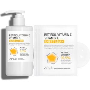 APLB - Retinol Vitamin C Vitamin E Body Lotion - 300ml (1ea) X Sheet Mask (5ea) Set