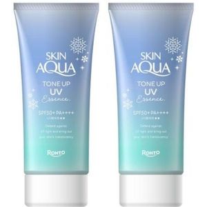 Rohto Mentholatum Skin Aqua Tone Up UV Essence SPF50+ PA++++80gBlue (2ea) Set