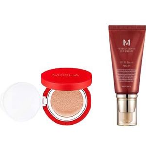 MISSHA - M Perfect Cover BB Cream - 50ml - #21 Light Beige X MISSHA - Velvet Finish Cushion SPF50+ PA+++ - 15g - 23