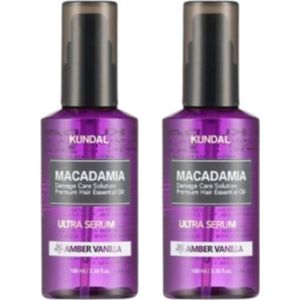 KUNDAL - Macadamia Hair Serum - 100ml - DUO Set - Amber Vanilla