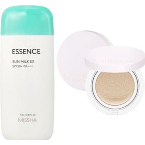 MISSHA All Around Safe Block Essence Sun Milk EX - 70ml (SPF50+ PA+++) (1ea) + Magic Cushion Cover Lasting - 15g (SPF50+...