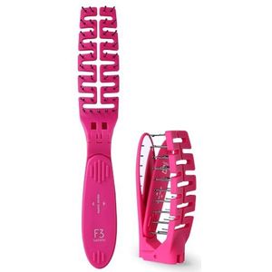 F3 SYSTEMS - Compact Folding Hair Brush with Mirror - 1ea