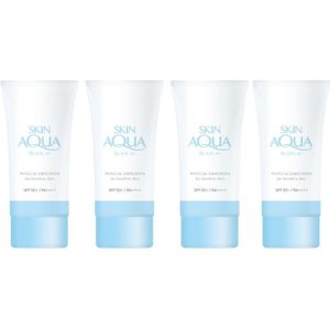 Rohto Mentholatum SunplaySkin Aqua Physical Sunscreen for Sensitive Skin SPF50+ PA++++50ml (4ea) Set