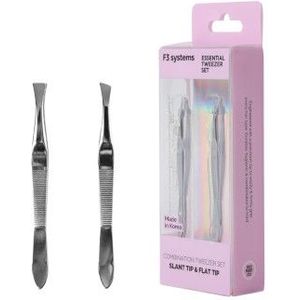 F3 SYSTEMS - Essential Tweezer Set - Slant & Flat - 1set