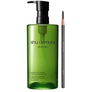 Shu Uemura Hero Set D (Anti/Oxi+ Pollutant & Dullness Clarifying Cleansing Oil 450ml & H9 Hard Formula Eyebrow Pencil - 05...