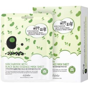 esfolio - Pure Skin Niacinamide Black Bean Essence Mask Sheet - 25ml *10stukken