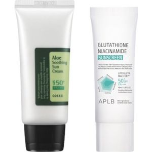 COSRX - Aloe Soothing Sun Cream SPF50+ PA+++ - 50ml + APLB - Glutathione Niacinamide Sunscreen SFP50+ PA++++ - 40ml Set