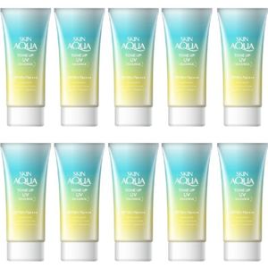 Rohto Mentholatum Skin Aqua Tone Up UV Essence Green SPF50+ PA++++ 80g (10ea) Set